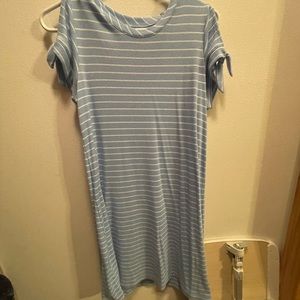 blue stripped t-shirt dress